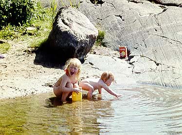 Najader på badstrand