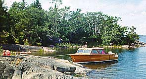 Natthamn i den åländska skärgården